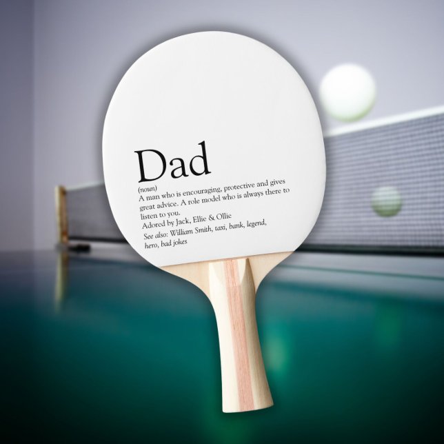 Raquette De Ping Pong Meilleure Définition de Papa Daddy Père au Monde (World's Best Ever Dad Daddy Father Definition Ping Pong Paddle)