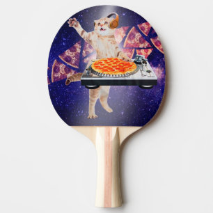 Raquette De Ping Pong Mélangeur de Tourne-disque de chat DJ