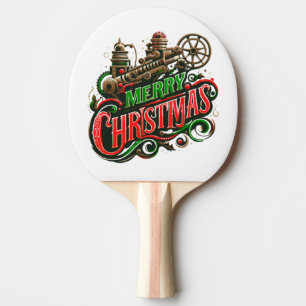 Raquette De Ping Pong Merry Christmas steampunk