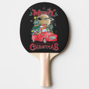 Raquette De Ping Pong Merry Christmas Vintage Red Santa Truck