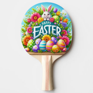 Raquette De Ping Pong Mignonne lapin de printemps/Pâques avec oeuf