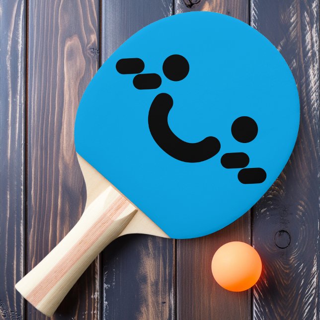 Raquette De Ping Pong Mignonne Smiley Face Bleu Ping Paddle (Créateur téléchargé)