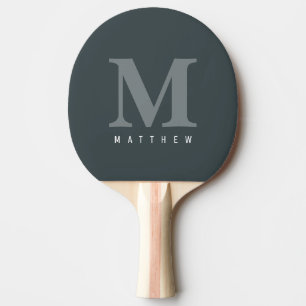 Raquette De Ping Pong Minimaliste Moderne Classique Monogrammé Vert Pers