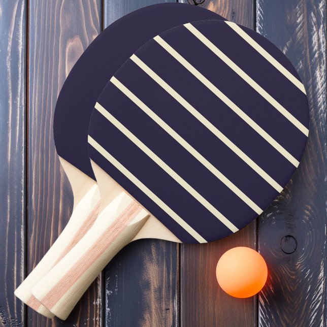 Raquette De Ping Pong Minuit Océan rayé et solide (Créateur téléchargé)