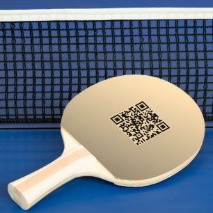 Raquette De Ping Pong Modèle de code QR immédiatement modifiable Or Fa