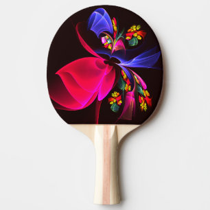 Raquette De Ping Pong Moderne coloré Floral Abstrait Art Motif #06