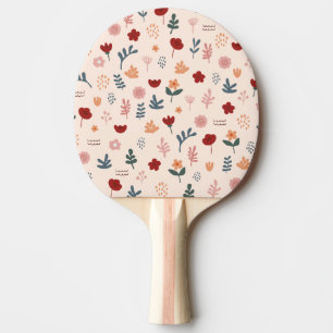 Raquette De Ping Pong Moderne Cute Motif esthétique Fleur