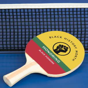 Raquette De Ping Pong Mois de l'histoire noire Texte courbe afro-américa