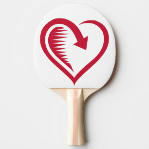 RAQUETTE DE PING PONG "MON AMOUR EST RETOURNÉ" COEUR