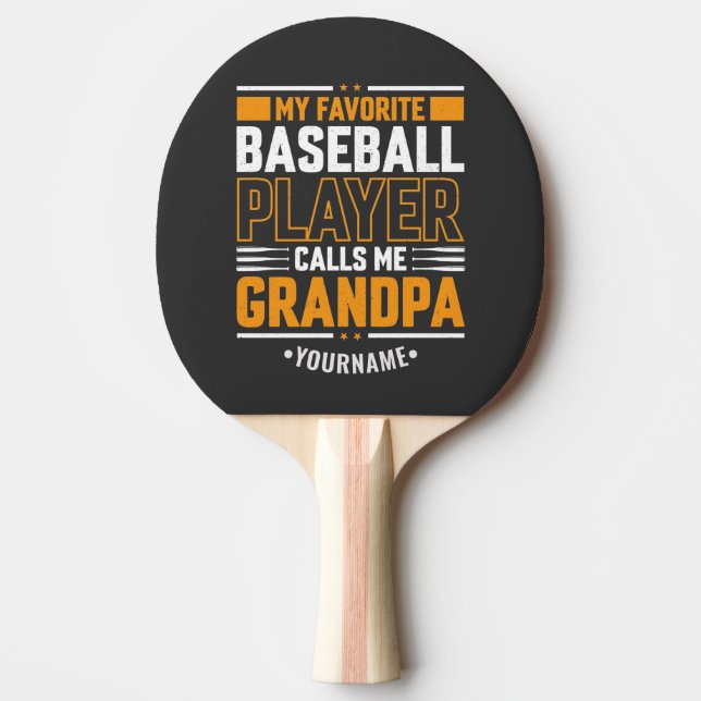 Raquette De Ping Pong Mon Joueur De Baseball Préféré M'Appelle Grand-Pèr (Devant)