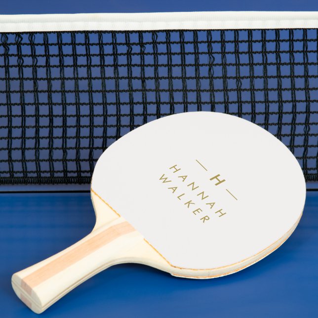 Raquette De Ping Pong Monogram or gray | Minimaliste Elegant Moderne (Insitu)