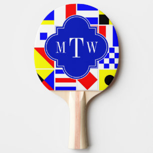 Raquette De Ping Pong Monogramme 3I royal coloré de drapeaux de signal