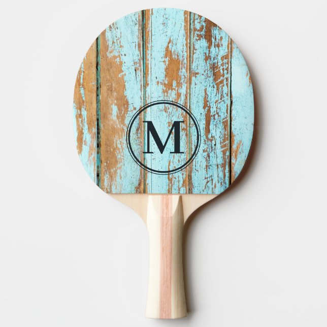 Raquette De Ping Pong Monogramme Bois Lavé Bleu (Dos)