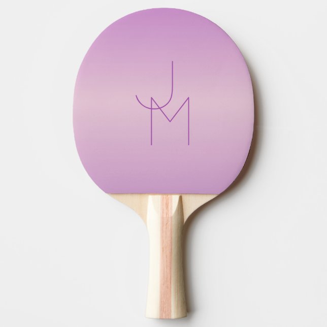 Raquette De Ping Pong Monogramme de chevauchement unique | Lavande douce (Devant)