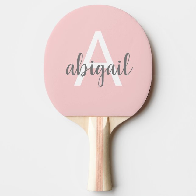 Raquette De Ping Pong Monogramme de fille moderne rose vif Ping Paddle (Devant)