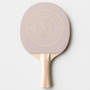 Raquette De Ping Pong Monogramme de mariage Lavande Baiser Milieu de Siè