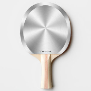 Raquette De Ping Pong monogramme de texture argentée métallique personna