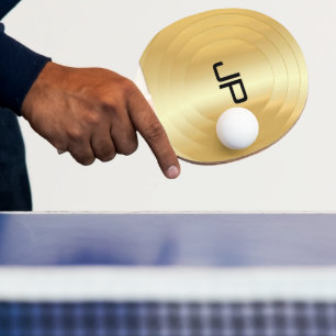 Raquette De Ping Pong Monogramme Elegant Modèle Glamor Or