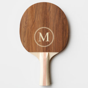 Raquette De Ping Pong Monogramme en bois de chêne rouge