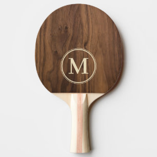 Raquette De Ping Pong Monogramme en bois de noyer