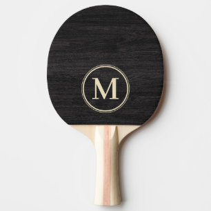 Raquette De Ping Pong Monogramme en Bois Foncé Modeste
