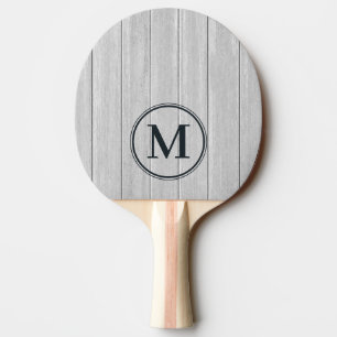 Raquette De Ping Pong Monogramme en bois gris poli
