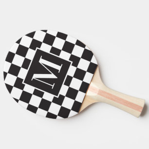 Raquette De Ping Pong Monogramme en damier Chic noir et blanc