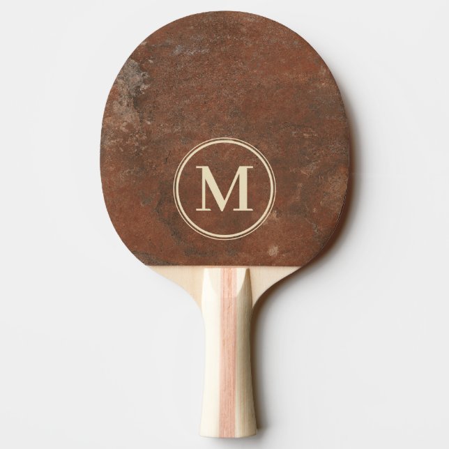 Raquette De Ping Pong Monogramme en grès brun (Dos)