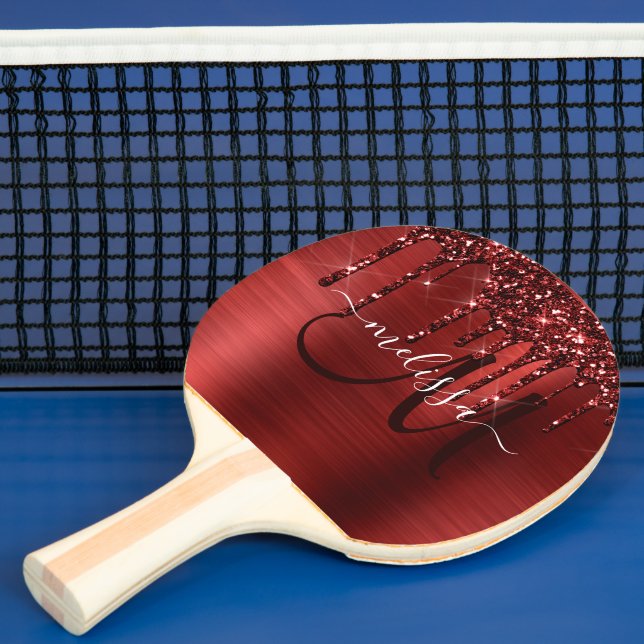 Raquette De Ping Pong Monogramme en métal brosse à Parties scintillant r (Insitu)