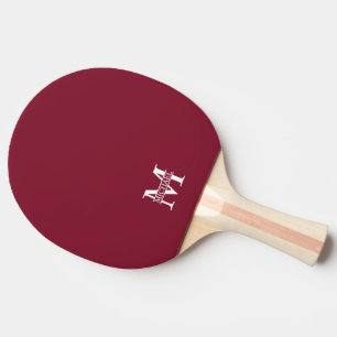 Raquette De Ping Pong Monogramme et nom personnalisés