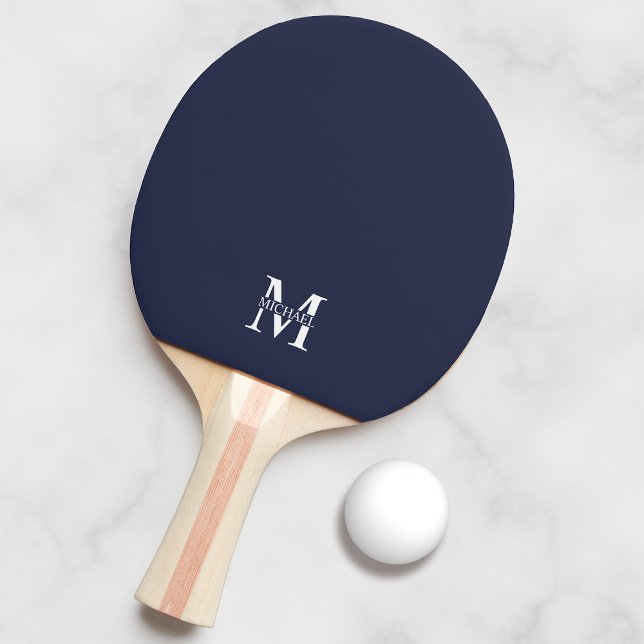 Raquette De Ping Pong Monogramme et nom personnalisés (Créateur téléchargé)