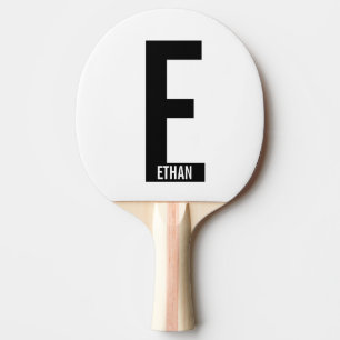 Raquette De Ping Pong Monogramme et nom personnalisés gras modernes