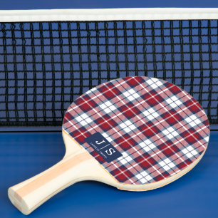 Raquette De Ping Pong Monogramme Fancy Nom Plaid Ping Pong Paddle