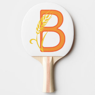 Raquette De Ping Pong monogramme floral B lettre majuscule