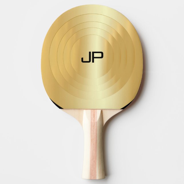 Raquette De Ping Pong Monogramme Gold Look Modèle élégant Personnalisé (Devant)