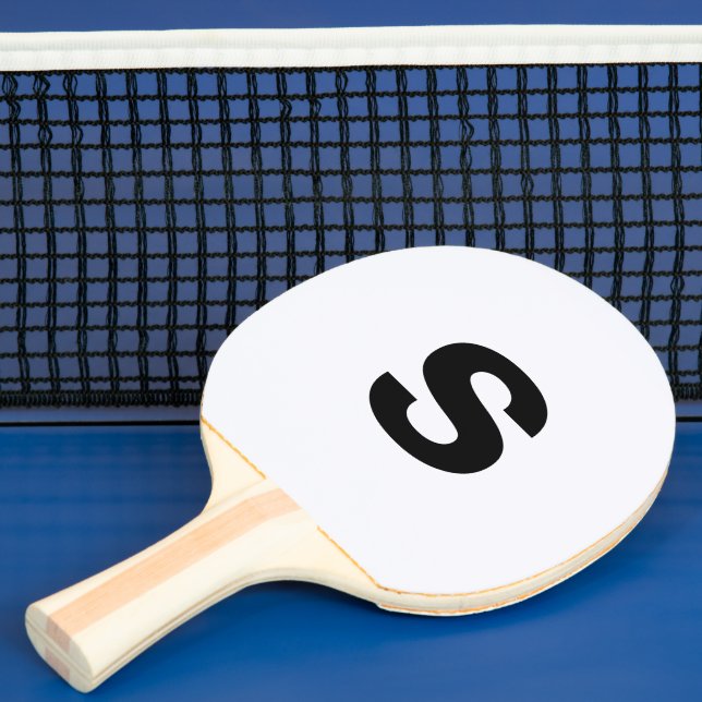 Raquette De Ping Pong Monogramme initial blanc (Insitu)