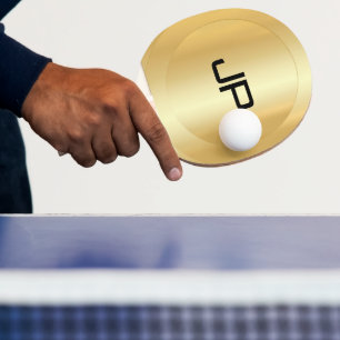 Raquette De Ping Pong Monogramme initial Élégant Modèle Glamor Or