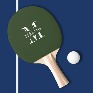 Raquette De Ping Pong Monogramme minimaliste personnalisé