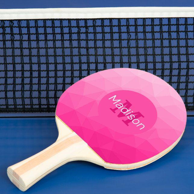 Raquette De Ping Pong Monogramme Motif à maillage géométrique rose chaud (Insitu)