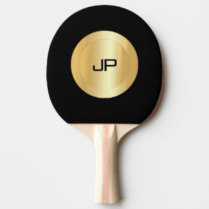 Raquette De Ping Pong Monogramme personnalisé en noir et or