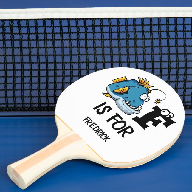 Raquette De Ping Pong monogramme personnalisé F est pour l'illustration  (Insitu)