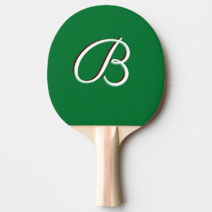 Raquette De Ping Pong Monogramme personnalisé vert profond