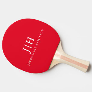 Raquette De Ping Pong Monogramme simple classique rouge/blanc minimalist
