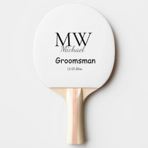 Raquette De Ping Pong monogramme simple personnalisé nom groomsman minim