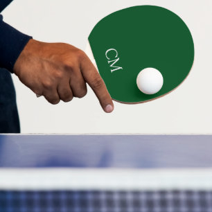 Raquette De Ping Pong monogramme simple vert foncé