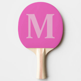 Raquette De Ping Pong monogrammes clignotants à rose sombre rose vif