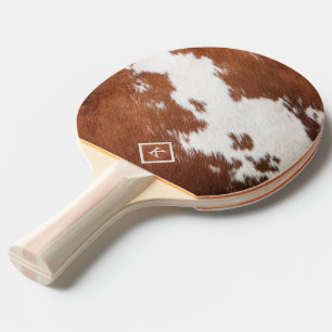 Raquette De Ping Pong Monographie réaliste de la texture de la vache bru