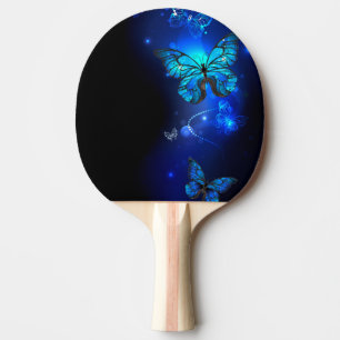 Raquette De Ping Pong Morpho Butterfly in the Dark Background