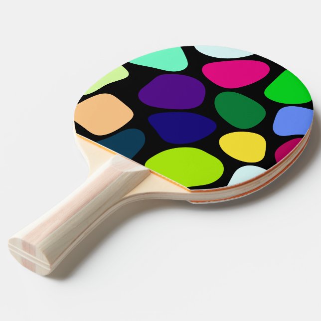 Raquette De Ping Pong Mosaïque en pierre plate de couleur I + vos idées (Devant Angle)