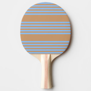 Raquette De Ping Pong Motif à cinq bandes bleu et brun